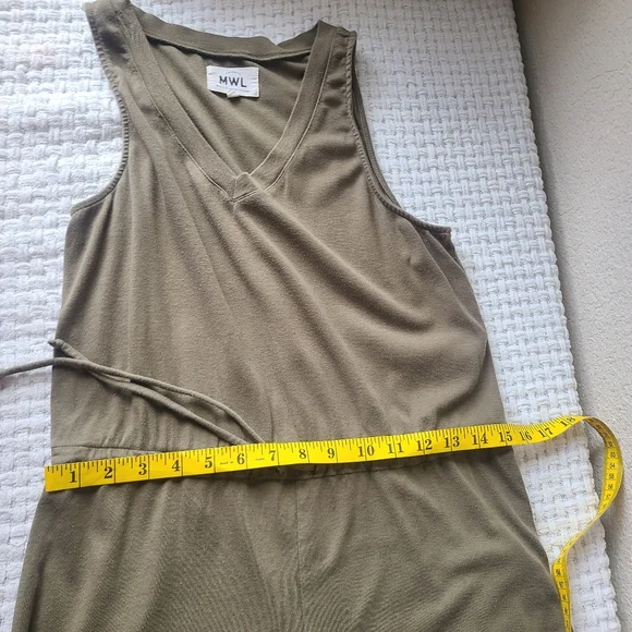 MWL Breeze Drawstring Romper Olive Green Sleeveless Women's Size M - Picture 9 of 11